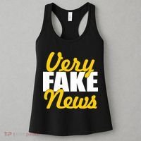 Very Fake News Black & Gold Script Women's Tank Top thumb 3