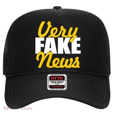 Very Fake News Black & Gold Script Hat