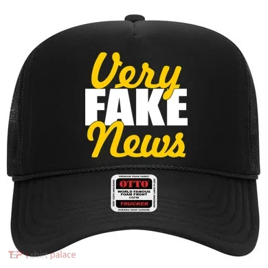 Very Fake News Black & Gold Script Hat
