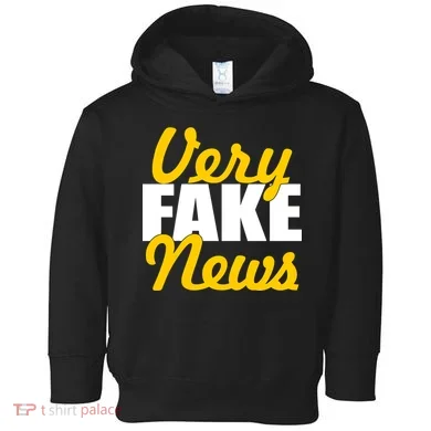 Very Fake News Black & Gold Script Toddler Hoodie