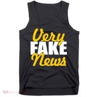 Very Fake News Black & Gold Script Tank Top thumb 0