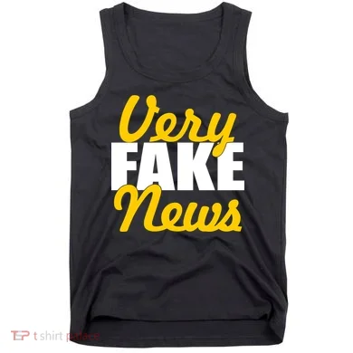 Very Fake News Black & Gold Script Tank Top