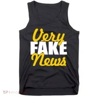 Very Fake News Black & Gold Script Tank Top thumb 0