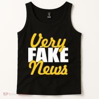 Very Fake News Black & Gold Script Tank Top thumb 2