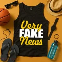 Very Fake News Black & Gold Script Tank Top thumb 4
