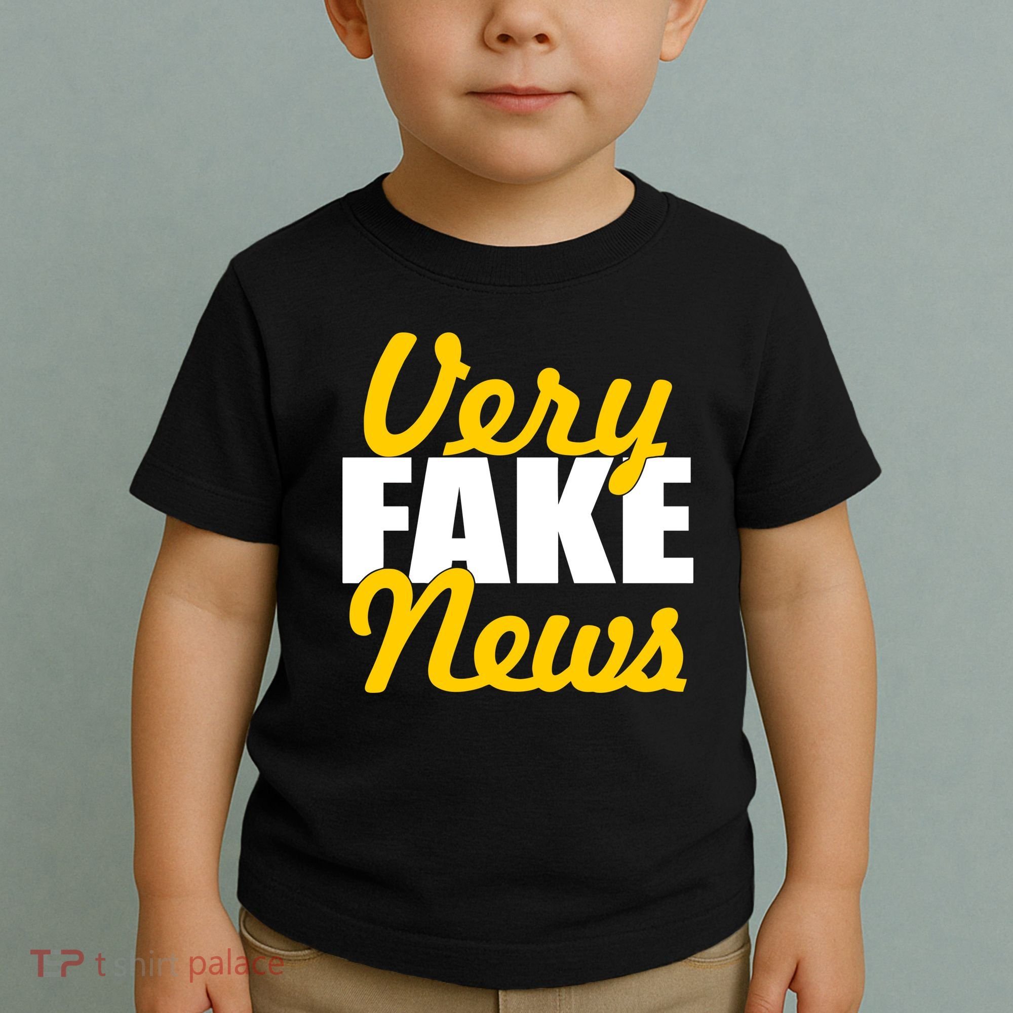 Very Fake News Black & Gold Script Toddler T-Shirt