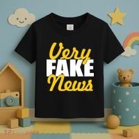 Very Fake News Black & Gold Script Toddler T-Shirt thumb 3