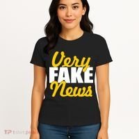 Very Fake News Black & Gold Script Women's T-Shirt thumb 4