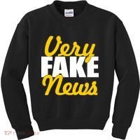 Very Fake News Black & Gold Script Kids Sweatshirt thumb 0