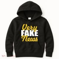 Very Fake News Black & Gold Script Kids Hoodie thumb 0