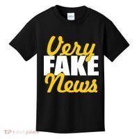 Very Fake News Black & Gold Script Kids T-Shirt thumb 0
