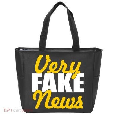 Very Fake News Black & Gold Script Tote Bag