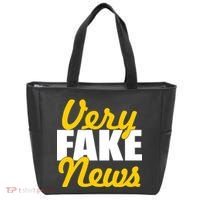 Very Fake News Black & Gold Script Tote Bag thumb 0