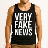 Very Fake News Funny Donald Trump Tank Top thumb 3
