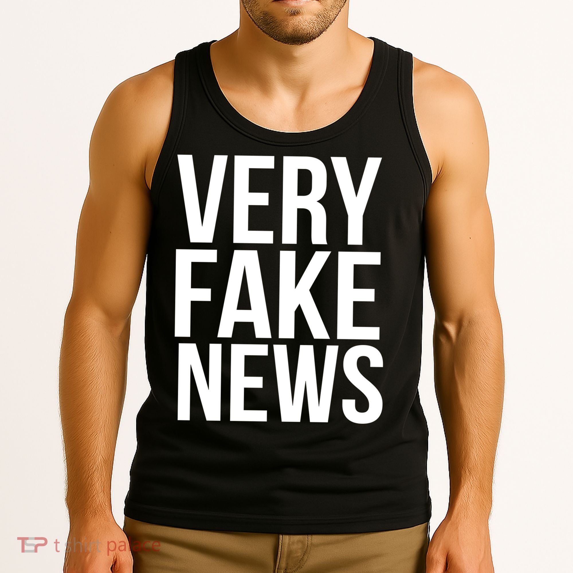 Very Fake News Funny Donald Trump Tank Top