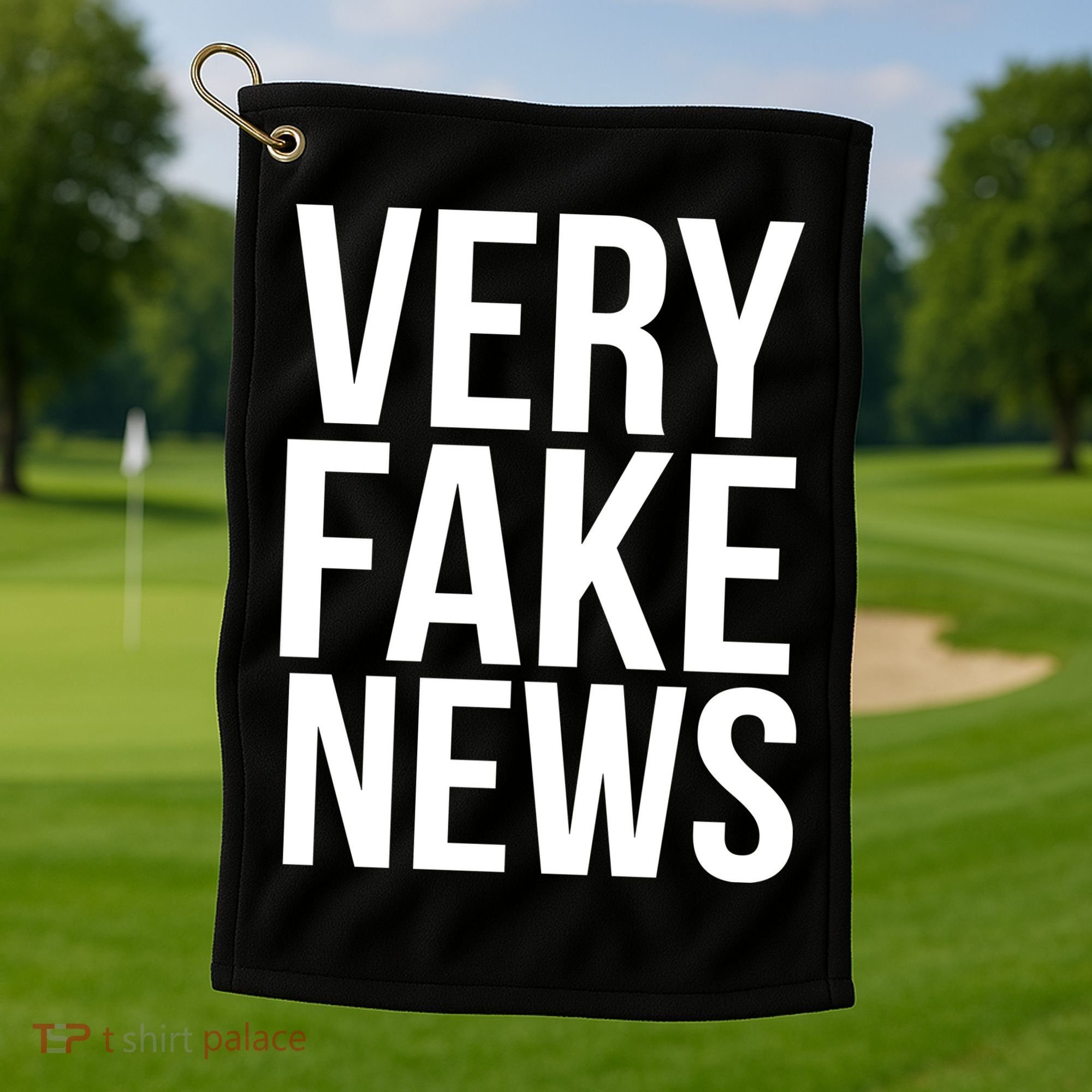 Very Fake News Funny Donald Trump Golf Towel