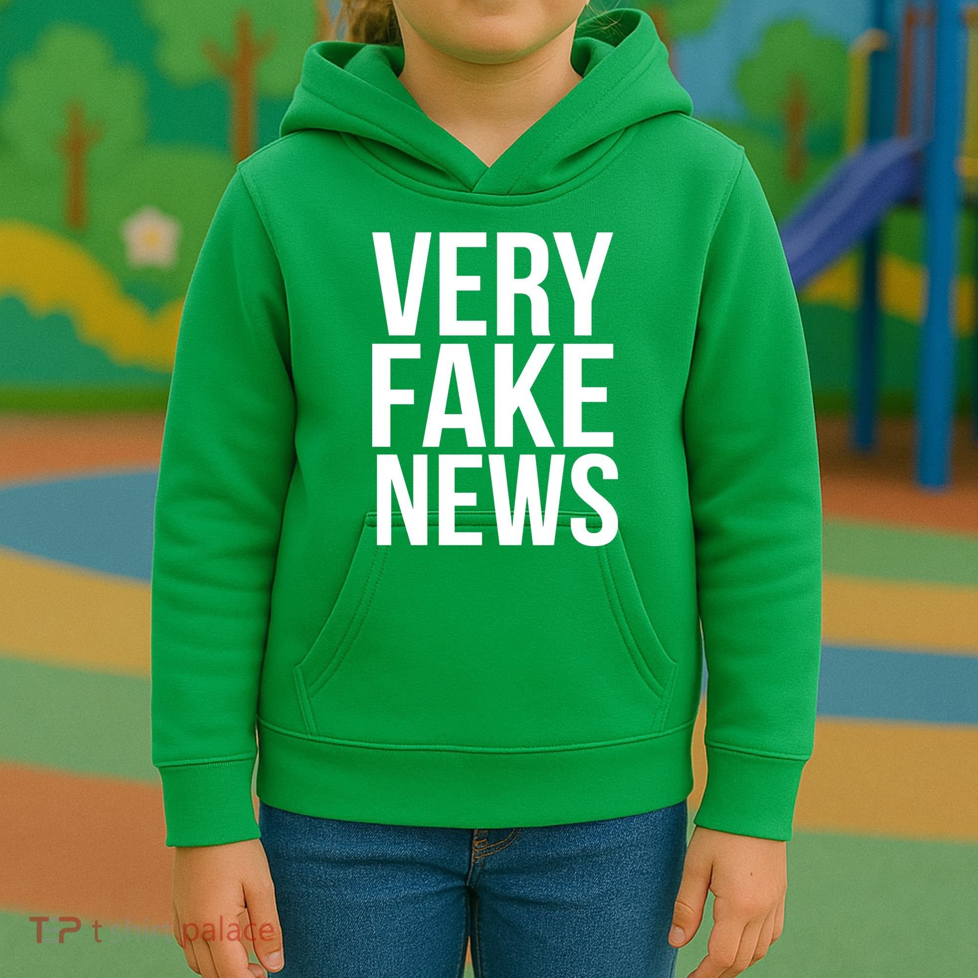 Very Fake News Funny Donald Trump Kids Hoodie