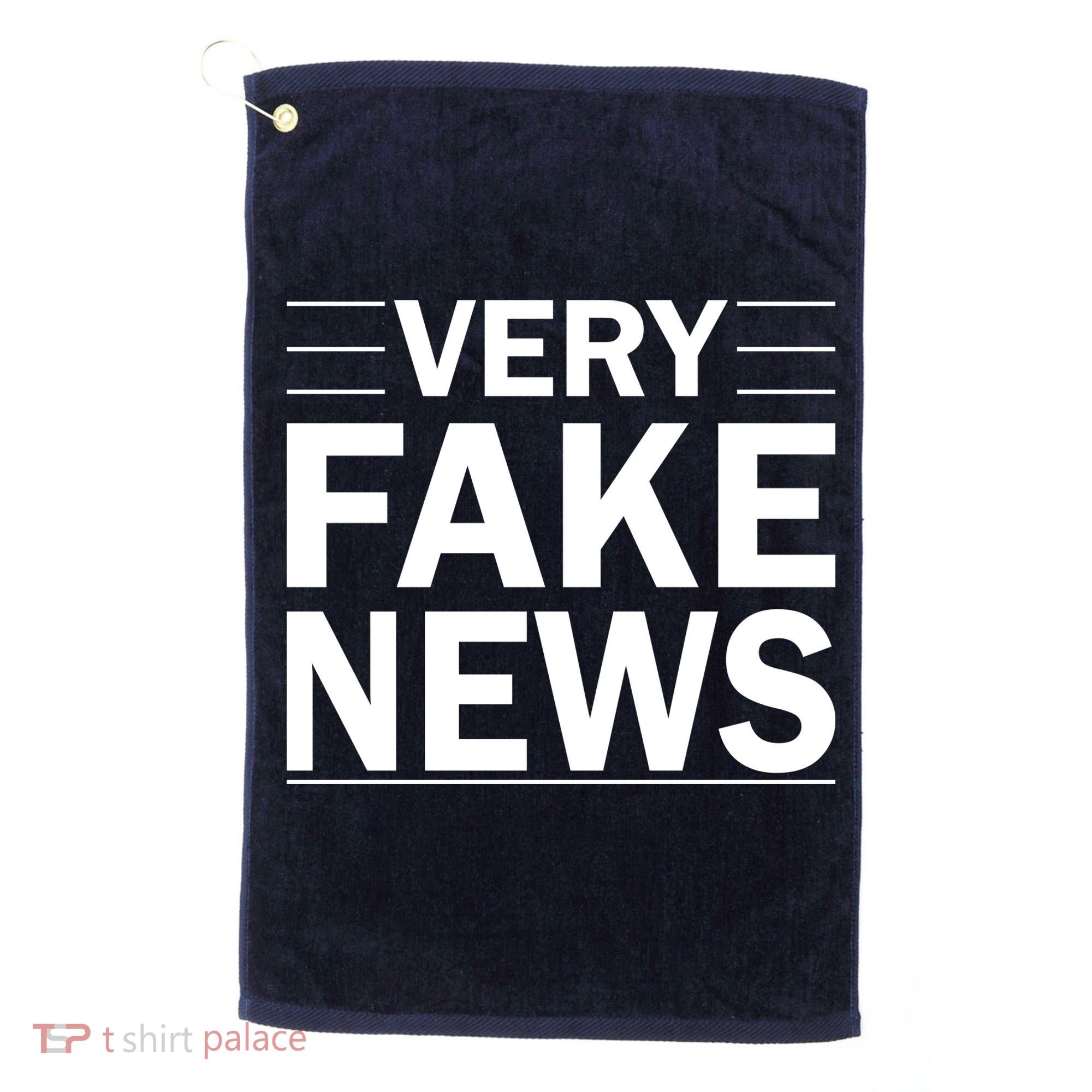 Very Fake News Funny Political Golf Towel