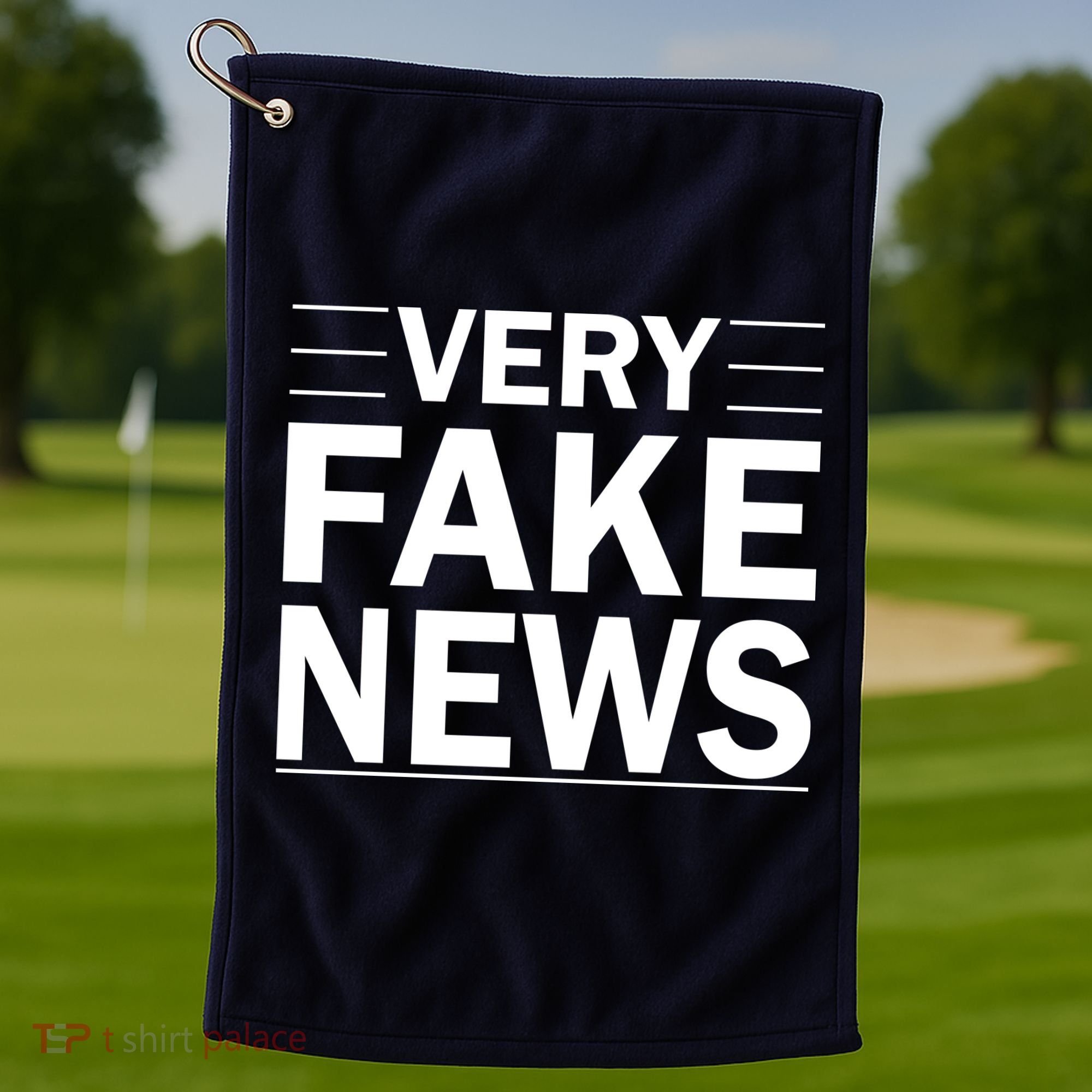 Very Fake News Funny Political Golf Towel