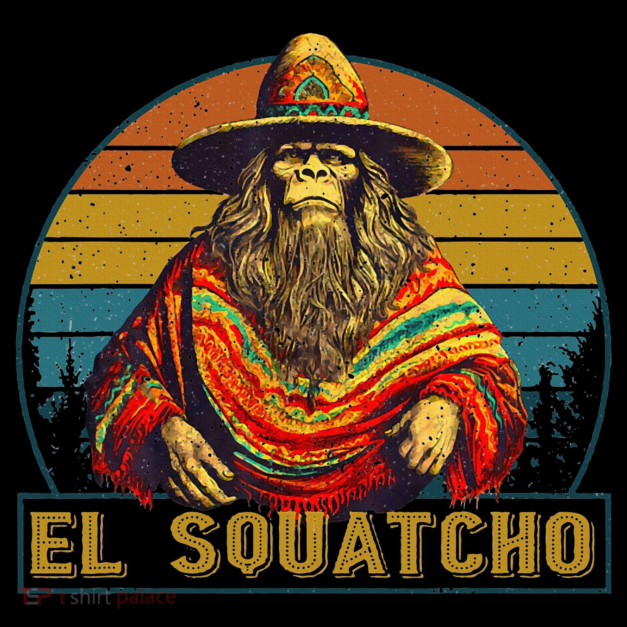 Vintage El Squatcho Bigfoot Retro Saquatch T-Shirt