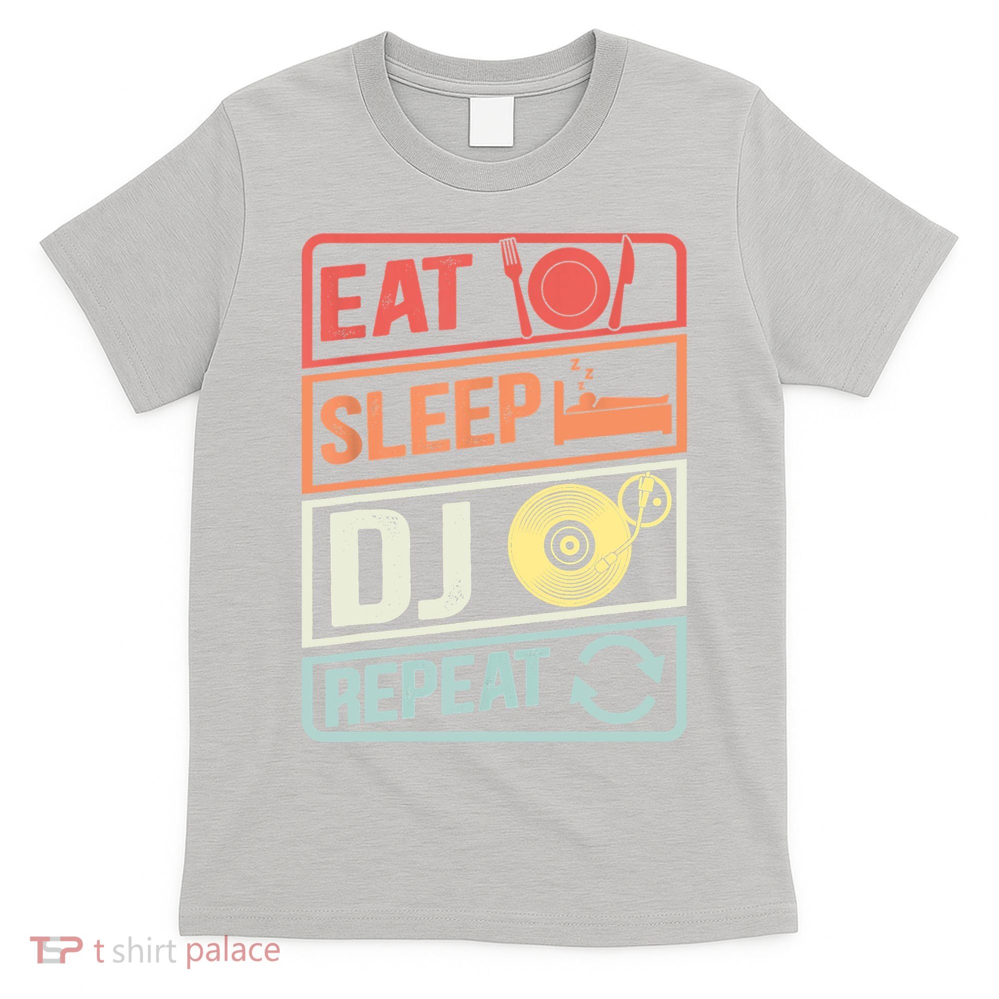Vintage Eat Sleep DJ Repeat Disc Jockey DeeJay Retro Dj T-Shirt