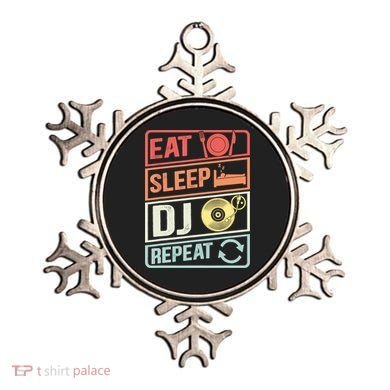 Vintage Eat Sleep DJ Repeat Disc Jockey DeeJay Retro Dj Ornament