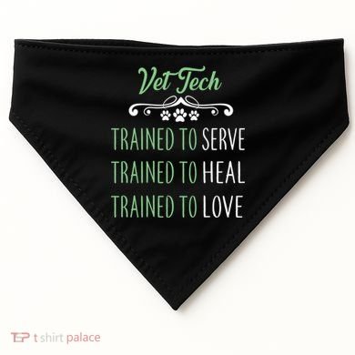 Vet Tech Trained To Serve Heal Love USA-Made Doggie Bandana