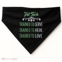 Vet Tech Trained To Serve Heal Love USA-Made Doggie Bandana thumb 0