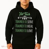 Vet Tech Trained To Serve Heal Love Hoodie thumb 2