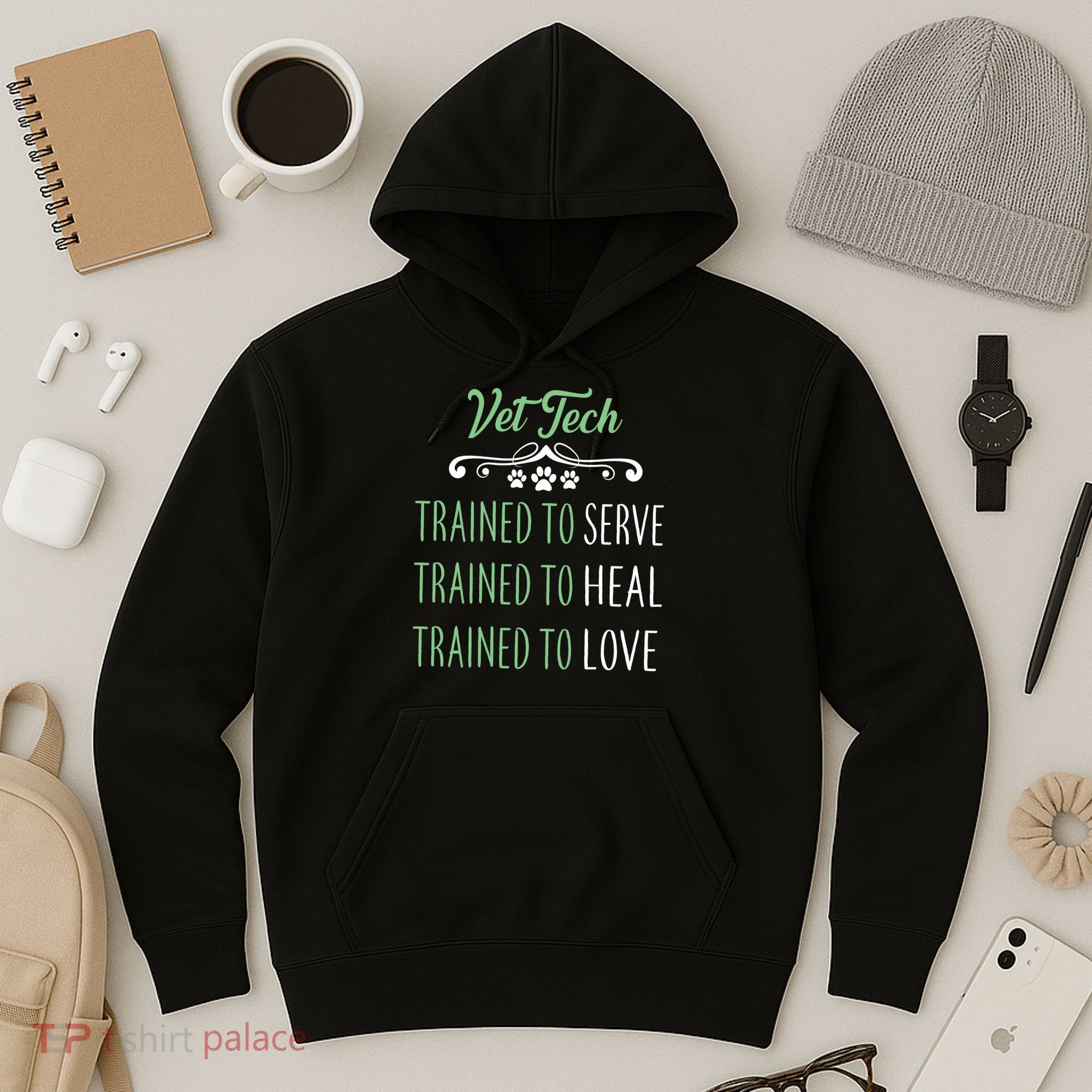Vet Tech Trained To Serve Heal Love Hoodie
