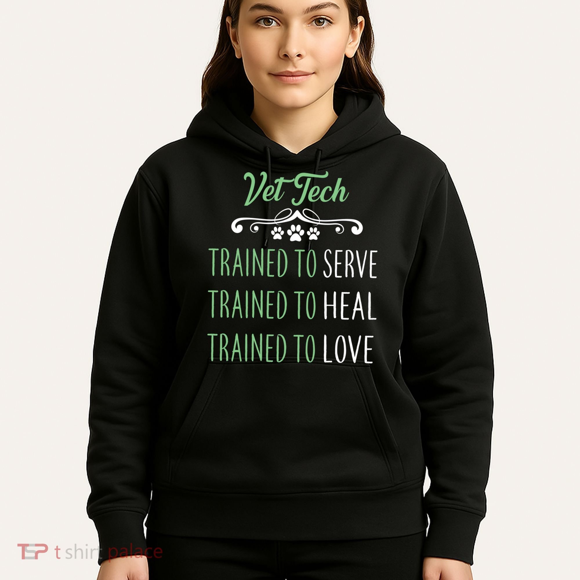Vet Tech Trained To Serve Heal Love Hoodie