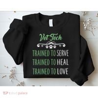 Vet Tech Trained To Serve Heal Love Sweatshirt thumb 2