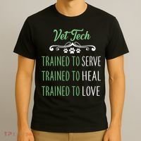 Vet Tech Trained To Serve Heal Love T-Shirt thumb 3