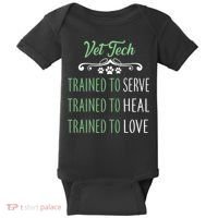 Vet Tech Trained To Serve Heal Love Baby Bodysuit thumb 0