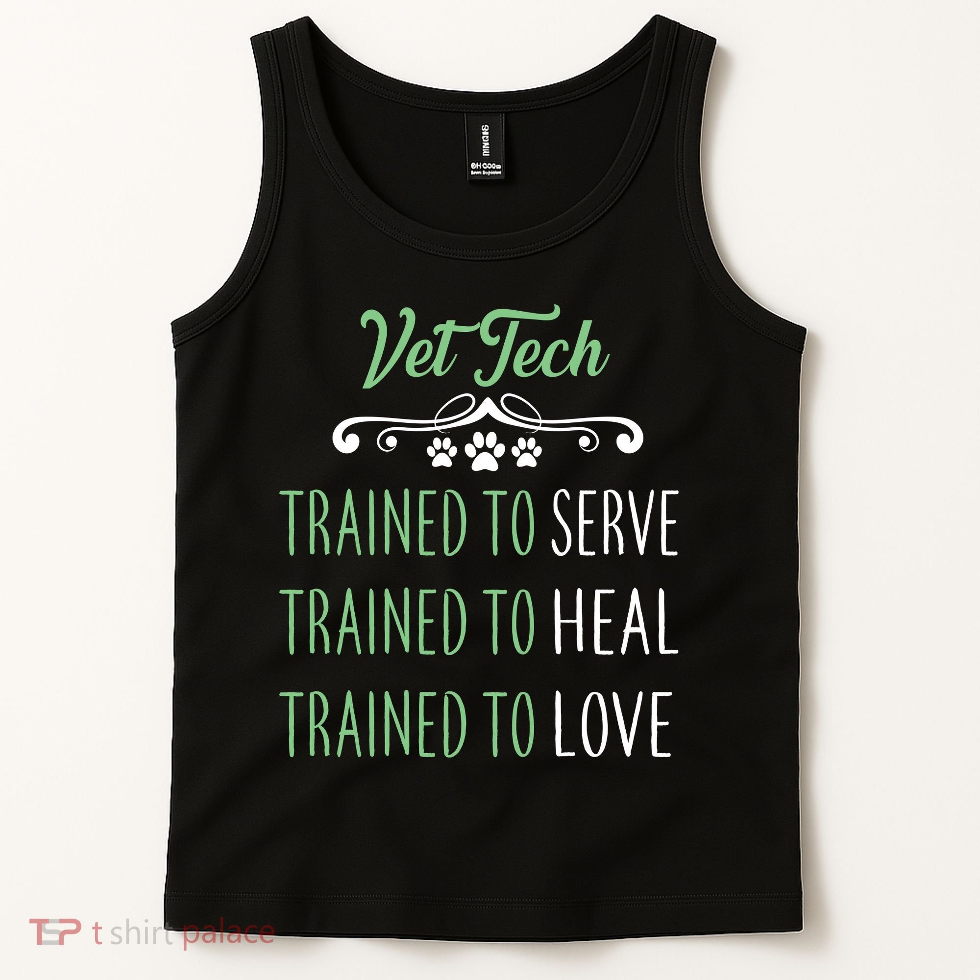Vet Tech Trained To Serve Heal Love Tank Top