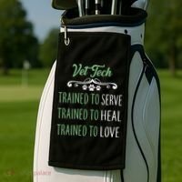 Vet Tech Trained To Serve Heal Love Golf Towel thumb 2