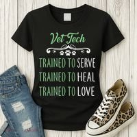 Vet Tech Trained To Serve Heal Love Women's T-Shirt thumb 3
