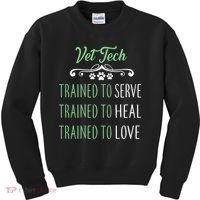 Vet Tech Trained To Serve Heal Love Kids Sweatshirt thumb 0