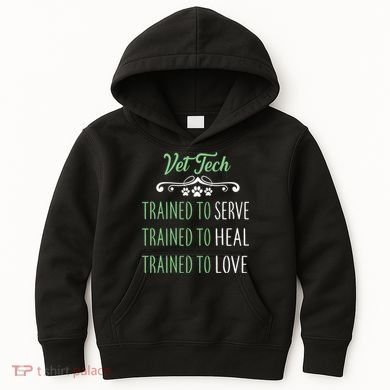 Vet Tech Trained To Serve Heal Love Kids Hoodie