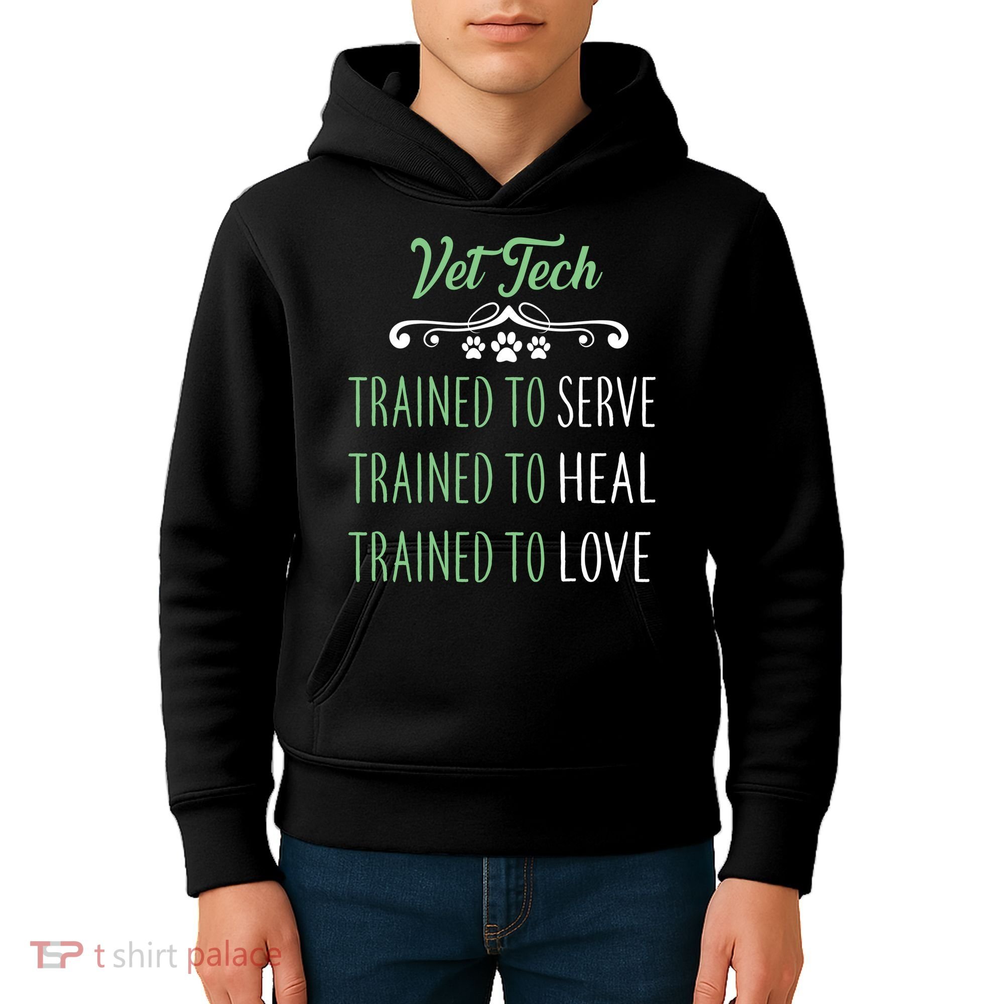 Vet Tech Trained To Serve Heal Love Kids Hoodie