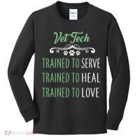Vet Tech Trained To Serve Heal Love Kids Long Sleeve Shirt thumb 0