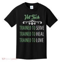 Vet Tech Trained To Serve Heal Love Kids T-Shirt thumb 0
