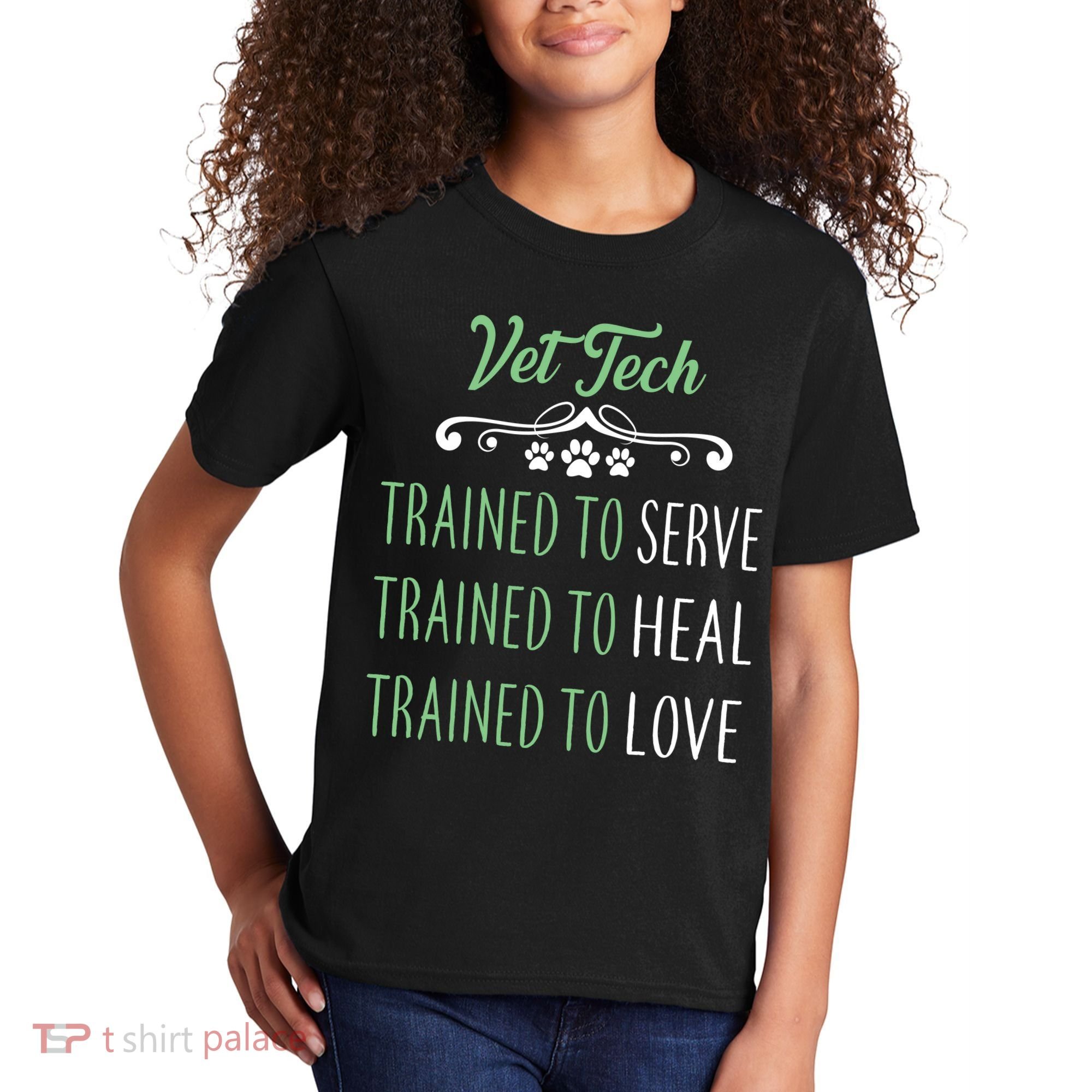 Vet Tech Trained To Serve Heal Love Kids T-Shirt