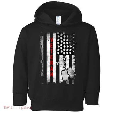 Veteran American Flag Toddler Hoodie