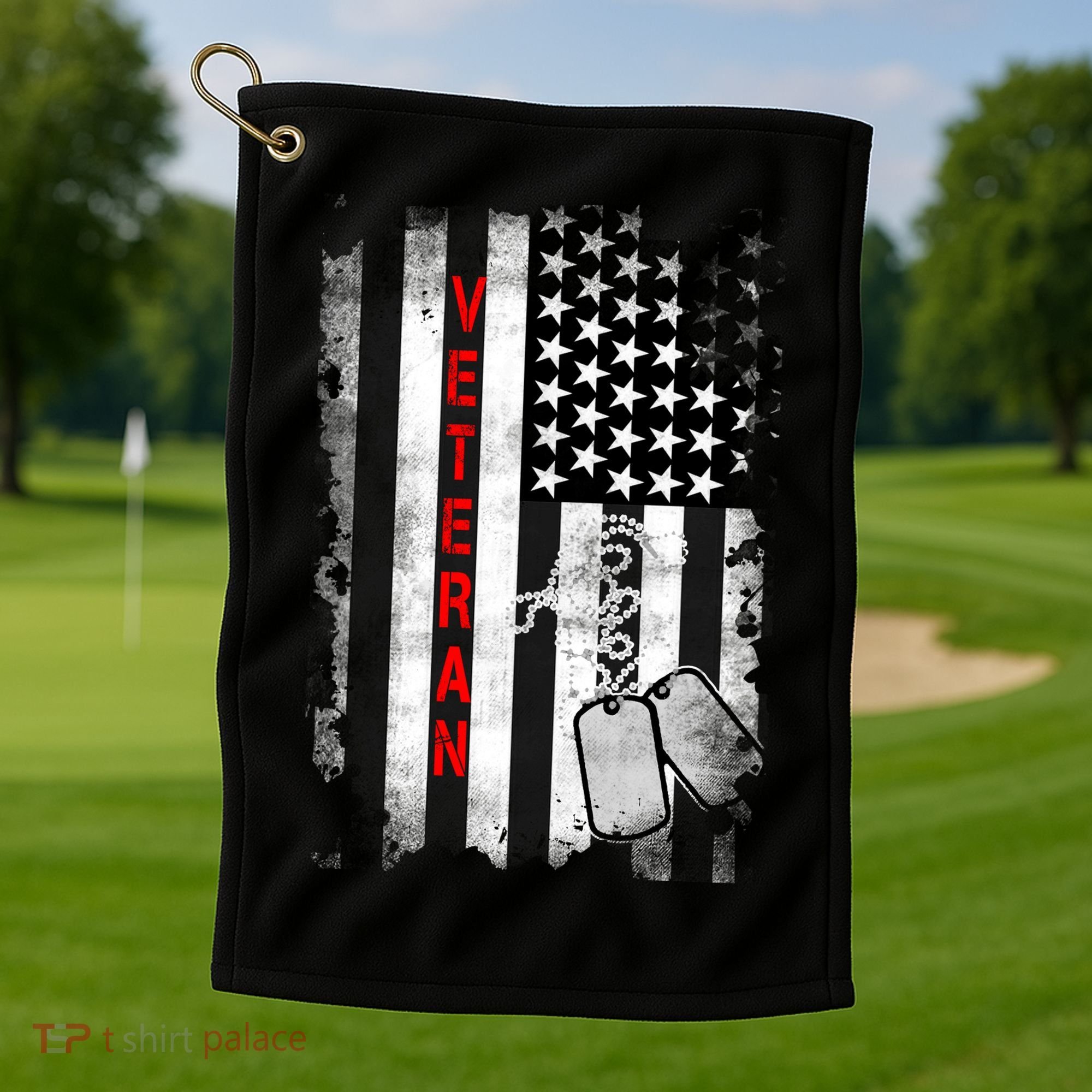 Veteran American Flag Golf Towel