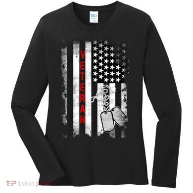 Veteran American Flag Women's Long Sleeve Shirt