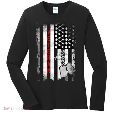 Veteran American Flag Women's Long Sleeve Shirt
