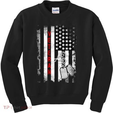 Veteran American Flag Kids Sweatshirt