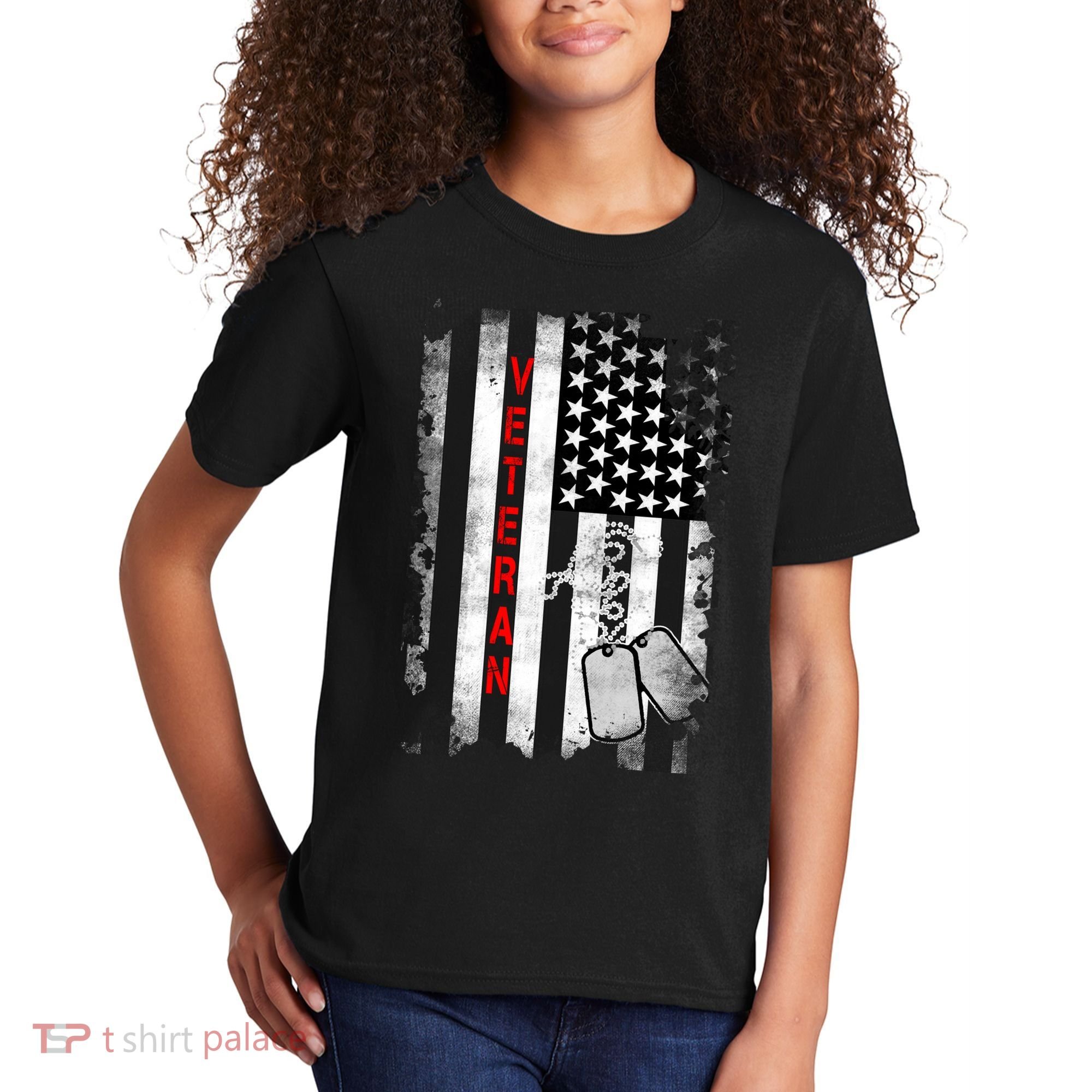 Veteran American Flag Kids T-Shirt