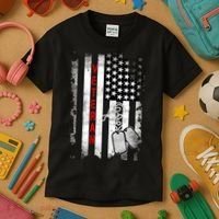 Veteran American Flag Kids T-Shirt thumb 3